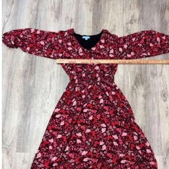 Draper James Floral Print Long Sleeve Smocked Waist dress size xs - Picture 7 of 12